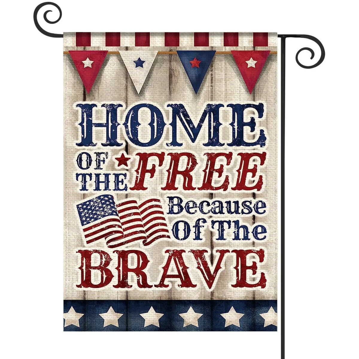 Home Of The Free Because Of The Brave Garden Flag Double Sided 12" x 18" NEW! Home & Garden:Yard, Garden & Outdoor Living:Décor:Flags Cozy Home Treasures